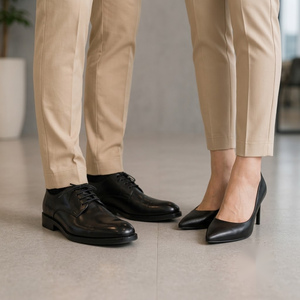 Professional <b>Black</b> for Uniform Set for Men and Women with Khaki <b>Pants</b> Breathable Spandex Material - Product Image 6