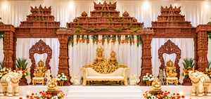 Mandapam de Boda Estilo Templo Tradicional del Sur de la India, Impresionante Mandapam de Boda con Aspecto de Madera, Mandapam del Sur de la India Hecho a Medida en EE. UU. - Product Image 3