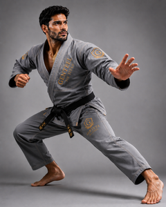 Brazilian jiu jitsu Kimono unisex Gray 100% Cotton Regular Fit Adult Martial Arts Wear Durable Embroidery Logo - Product Image 6