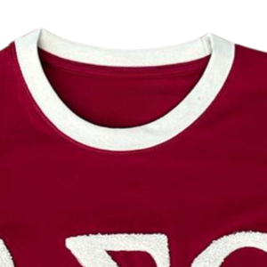 Camiseta de Verano Ecológica de Chenilla Color Granate para Mujer, con Letras Griegas Personalizadas y Diseño para Hermandades - Product Image 3