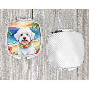 Coton De Tulear Luau <b>Compact</b> Makeup <b>Mirror</b> Handheld Folding Pocket Decorative Travel <b>Mirror</b> for Women and Girls Gift - Product Image 4