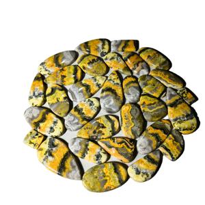 พลอยแจสเปอร์บัมเบิลบีธรรมชาติรูปทรงคาโบชองคละแบบ น้ำหนักกิโลกรัม รับรองคุณภาพ ขายส่งปี 2025 ขนาด 20-45 มม. สำหรับทำเครื่องประดับเพื่อการบำบัด - Product Image 5