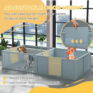 Comfortable Whelping <b>Box</b> for Dogs with <b>Removable</b> Doors Indoor Puppy Playpen for Newborn Pups-Pet Houses & Furniture - Product Image 3