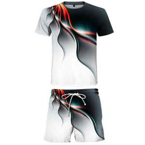 Ensemble Sportif Décontracté Personnalisé pour Homme avec Impression 3D – T-shirt et Short 2 Pièces Marque Homme – Manches Courtes Été Décontracté Léger - Product Image 4