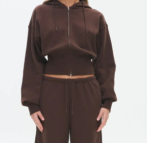 Sudadera Corta Extra Grande de Alta Calidad para Mujer, Sudadera Corta con Etiqueta Personalizada para Todas las Temporadas, Sudadera de Forro Polar Estampada - Product Image 4