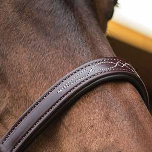 Cabestro de Cuero de Caballo Marrón, Negro y Rojo, Hecho a Medida, Tradicional, de Alta Calidad, para Silla de Montar Inglesa, Cosido a Mano, Collar para la Cabeza, Se Acepta OEM - Product Image 4