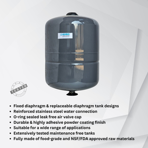 LAXMO 35L Petit réservoir à pression à membrane en acier au carbone Offre Spéciale nouvel état Produit 1 an de garantie Récipient à pression central - Product Image 3