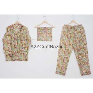 ชุดนอนผ้าฝ้ายแท้ 100% คุณภาพสูงสำหรับผู้หญิง ขายส่งจากโรงงานโดยตรง - Product Image 1