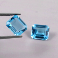 Naturel pour la topaze bleue à facettes en forme d'octogone pierre précieuse en vrac IGI certifié pour la fabrication de bagues 13*18mm