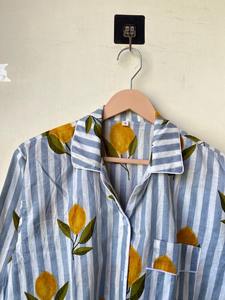 Conjunto de pijama de algodón puro con estampado floral, conjunto de pijama indio hecho a mano, ropa de dormir de algodón suave, pijama con estampado en bloques, conjunto de pijamas. - Product Image 3