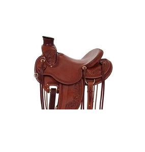 Silla de montar de cuero teñido en tambor Fiber Tree Brown para equitación Western, Roping, Pleasure y Trail Racing, de 10 a 18 pulgadas - Product Image 2