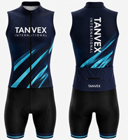 Ensemble de maillot de cyclisme unisexe TANVEX, écologique, respirant, pour l'extérieur, 100% polyester, sans manches, logo personnalisé, poche arrière personnalisée