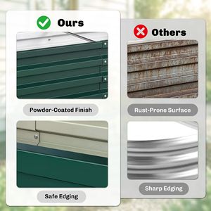 Fioriera Rialzata in Metallo Zincato 4FT X 2FT X 1FT per Coltivazione di Verdure, Fiori ed Erbe Aromatiche - Ideale per Spazi Verdi - Product Image 5