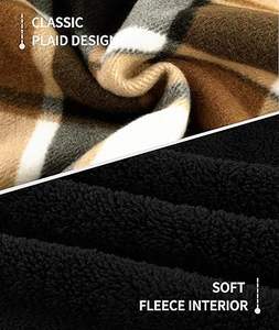 Chaqueta de lana para niños JACKETOWN, camisa de franela a cuadros, sudadera con capucha de sherpa, sudadera con cremallera, abrigo de invierno para niños de 6 a 15 años - Product Image 5