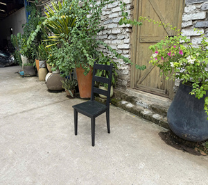 YUSHAN Black Solid Wood <b>Ladder</b> Back Dining Chair with Modern Design for Dining Room Seating Model YS-DC-08 - Product Image 6