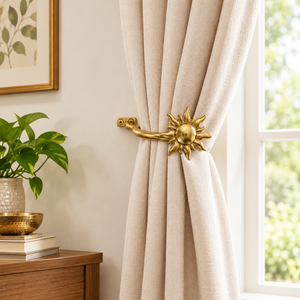 Sujetador de Cortina Premium de Metal Dorado con Diseño de Girasol para Decoración de Ventanas de Lujo en Salas de Estar, Dormitorios y Hoteles - Proveedor Mayorista - Product Image 2