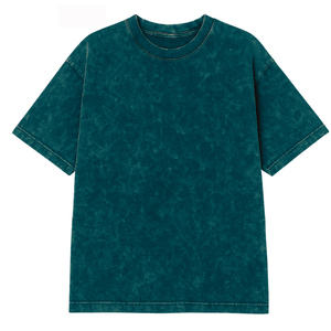 T-shirt en coton lavé surdimensionné pour homme, manches courtes, col rond, couleur unie, jersey décontracté - Product Image 6