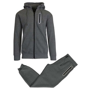 Survêtement unisexe noir à capuche, fermeture éclair intégrale, couleur unie, style décontracté avec poches latérales, coupe classique, pour l'automne - Product Image 4