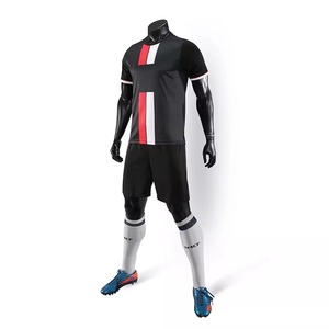 Ensemble de maillots de football bleus personnalisés avec des rayures blanches et jaunes, pour hommes adultes, en polyester respirant, impression par sublimation, uniformes d'équipe - Product Image 5