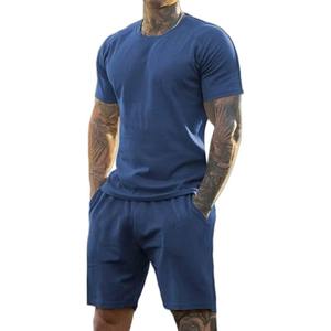 Conjunto Deportivo de Verano 2026 al por Mayor, Personalizado, de Algodón, para Gimnasio, con Pantalones Cortos y Camiseta para Hombre - Product Image 3