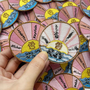 Wholesale Chenille Patches Colorful Chenille Patches Clothing Custom Logo High Quality Embroidery <b>Sequins</b> Twill Patches - Product Image 4