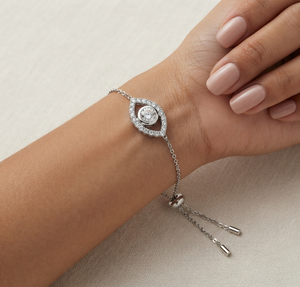 Bracelet pour femme en or blanc 18 carats certifié IGI, diamant taille brillant, chaîne ajustable, classique, pour mariage et soirée, prix de gros - Product Image 3