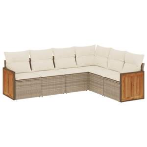 Grand ensemble de canapés de jardin en rotin PE beige avec structure en acier thermolaqué – Mobilier d'extérieur haut de gamme - Product Image 2