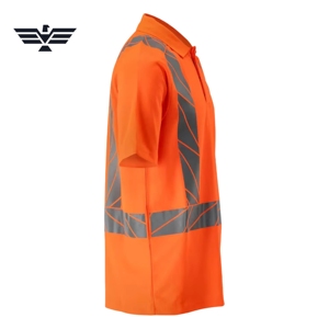Custom Hi Vis Reflective Safety <b>Polo</b> Shirt with Segmented Reflective Tape Polyester Plus Size High Visibility Workwear - Product Image 3