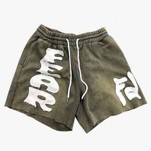 Pantalones Cortos de Algodón French Terry con Bordado Desgastado, Diseño de Última Moda, Alta Calidad, Hechos a Medida, MOQ Bajo, Pantalones Cortos Desgastados para Hombre - Product Image 1