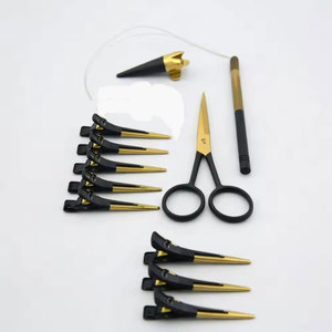 Kit professionnel d'extensions capillaires en acier inoxydable étanche avec pinces à extensions de cheveux de haute qualité, outil à boucles et aiguille à crochet - Product Image 6
