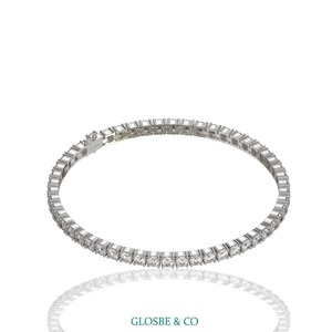 Pulsera de tenis de moissanita de 3 mm Glosbe & Co, redonda, GRA, para uso diario, sintética (cultivada en laboratorio), clásica vietnamita, de plata de ley - Product Image 2