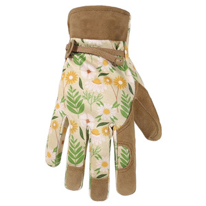 Wholesale <b>Latex</b> Garden <b>Gloves</b> Leather Fingertips Quick Durable Gardening <b>Gloves</b> For Unisex With easy Adjustable Wrist - Product Image 3