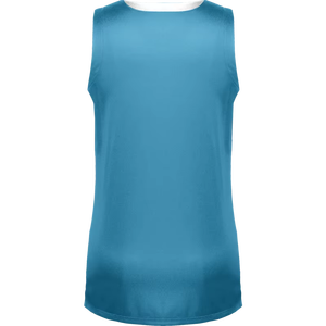Custom Sublimation Basketball Jersey Women Sleeveless Teal Blue Gold White Quick Dry Breathable Side Panel Team Sports Uniform - Product Image 2