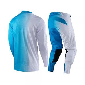 Nuevo Conjunto de Jersey y Pantalones de Motocross para Hombre 2026, Manga Larga, Diseño Degradado Azul y Blanco, Impresión por Sublimación, Secado Rápido, Poliéster - Product Image 2