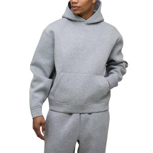 Unisex Gray Hooded Tracksuit <b>Set</b> Full Sleeve Solid Color Lightweight Reversible Polyester/Cotton Casual Sweatshirt <b>Joggers</b> Side - Product Image 3
