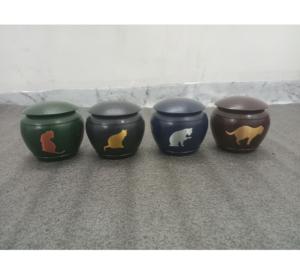 Urne funéraire ronde pour cendres humaines adultes, style américain/européen, en laiton/aluminium, pour le stockage - Product Image 1