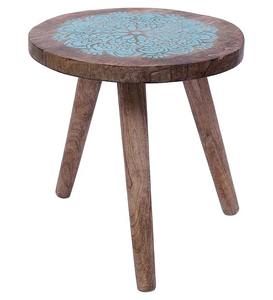 Table d'appoint en bois de manguier hautement poli, table d'appoint en bois pour l'ameublement et la décoration intérieure, tabouret en bois de taille personnalisée - Product Image 5