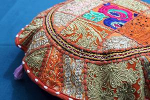 Meditación Boho almohada piso cojín cubierta bordado bohemio decorativo Patchwork - Product Image 3