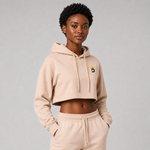 Hoodie court tendance pour femme, logo personnalisé, en molleton doux et coton, chaud, confortable, décontracté, mode streetwear - Product Image 6