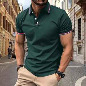 Wholesale OEM Service Custom Front <b>Men</b> Casual Dry Fit Solid Color Quick Dry Mix Lightweight Short Sleeve Polo <b>Shirt</b> <b>For</b> <b>Men</b> - Product Image 3