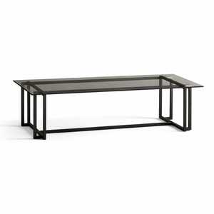 Modern Black Metal Frame Glass Top Dining <b>Table</b> Minimalist Rectangular <b>Table</b> for Home Hotel Restaurant Furniture - Product Image 1