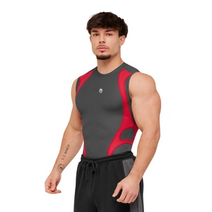 Débardeur de compression gris onyx pour homme – Vêtement de sport, d'entraînement et d'activewear, extensible et respirant - Product Image 4