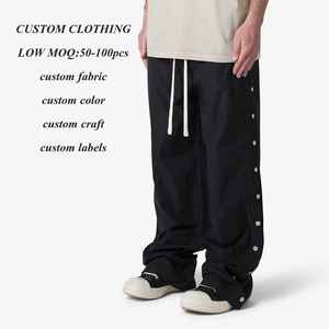 Pantalones Cargo de Nylon para Hombre, Estilo Urbano, con Botones Laterales, Anchos, Holgados, Tácticos, Deportivos, OEM ODM - Product Image 5