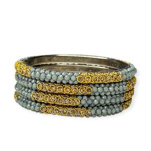 กำไลข้อมือแฟชั่นสแตนเลสชุบทองประดับมุกสีเทา ดีไซน์หรูหราสำหรับงานแต่งงาน งานเลี้ยง ราคาขายส่งพรีเมียม - Product Image 3