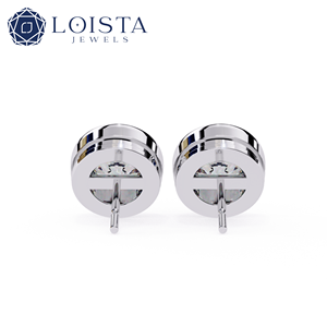 LOISTA ต่างหูเพชรทองคำขาวทรงกลมเจียระไนแบบบริลเลียนท์สี D ธรรมชาติ ได้รับการรับรองจาก GIA สไตล์คลาสสิกสำหรับทุกเพศ - Product Image 3