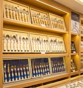 Stainless Steel Eco Friendly Flatware 4-Piece Cutlery Set <b>Mirror</b> Polish Marble Handle Wholesale Price Home & Restaurant Use - Product Image 5