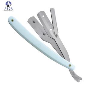 Navaja de barbero de acero inoxidable con filo recto y diseño plegable, colores personalizados disponibles para venta al por mayor, para afeitado masculino - Product Image 2