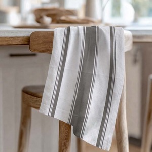 Serviettes de cuisine en coton lin personnalisées de qualité supérieure, à rayures teintes en fil, 100% coton OEM, très vendues, en provenance d'Inde - Product Image 6