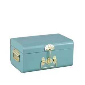Caja de Almacenamiento Metálica Resistente de Estilo Industrial, Bañada en Plata, de Acero Inoxidable, Portátil - Product Image 6