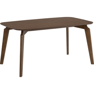 Durable Mid Century <b>Walnut</b> Solid Wood Rectangular Dining <b>Table</b> Rounded Edges Tapered Legs Minimalist Design for Home Dining Room - Product Image 1